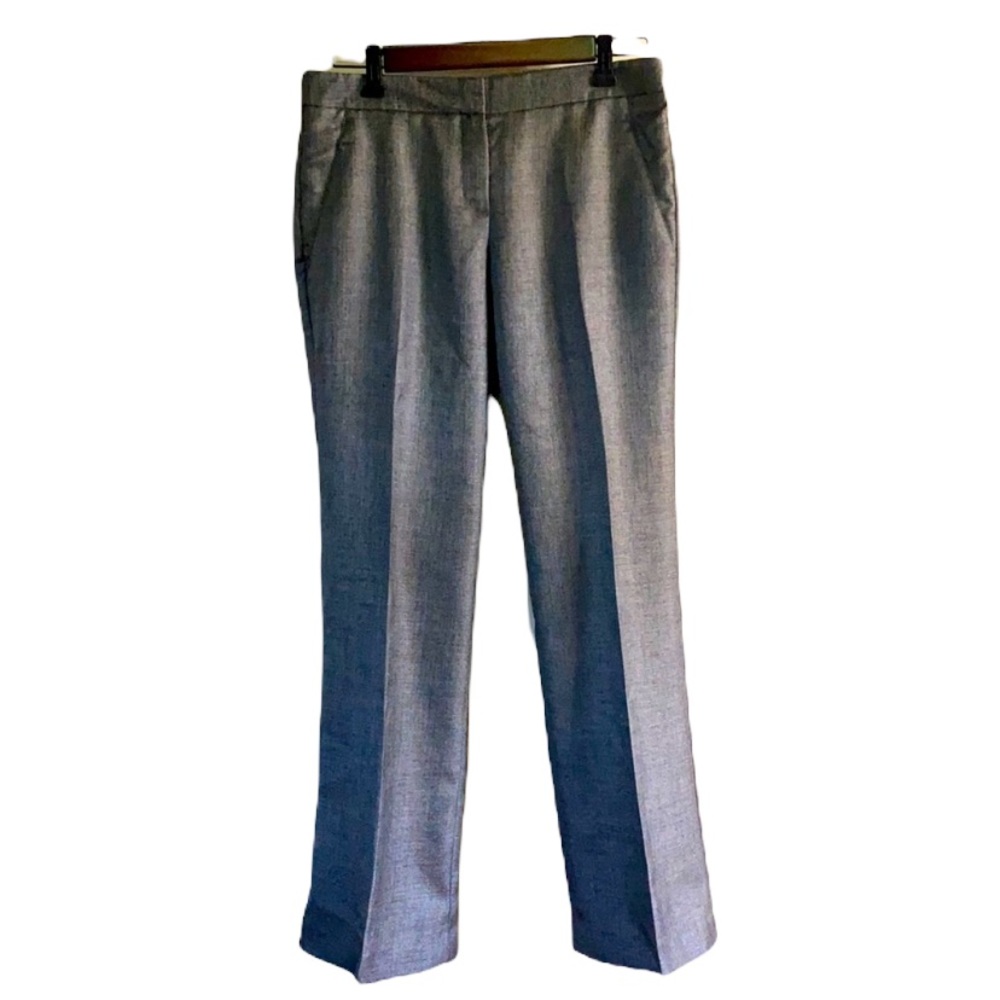 theory gray gold wool blend classic trousers faux pockets 4